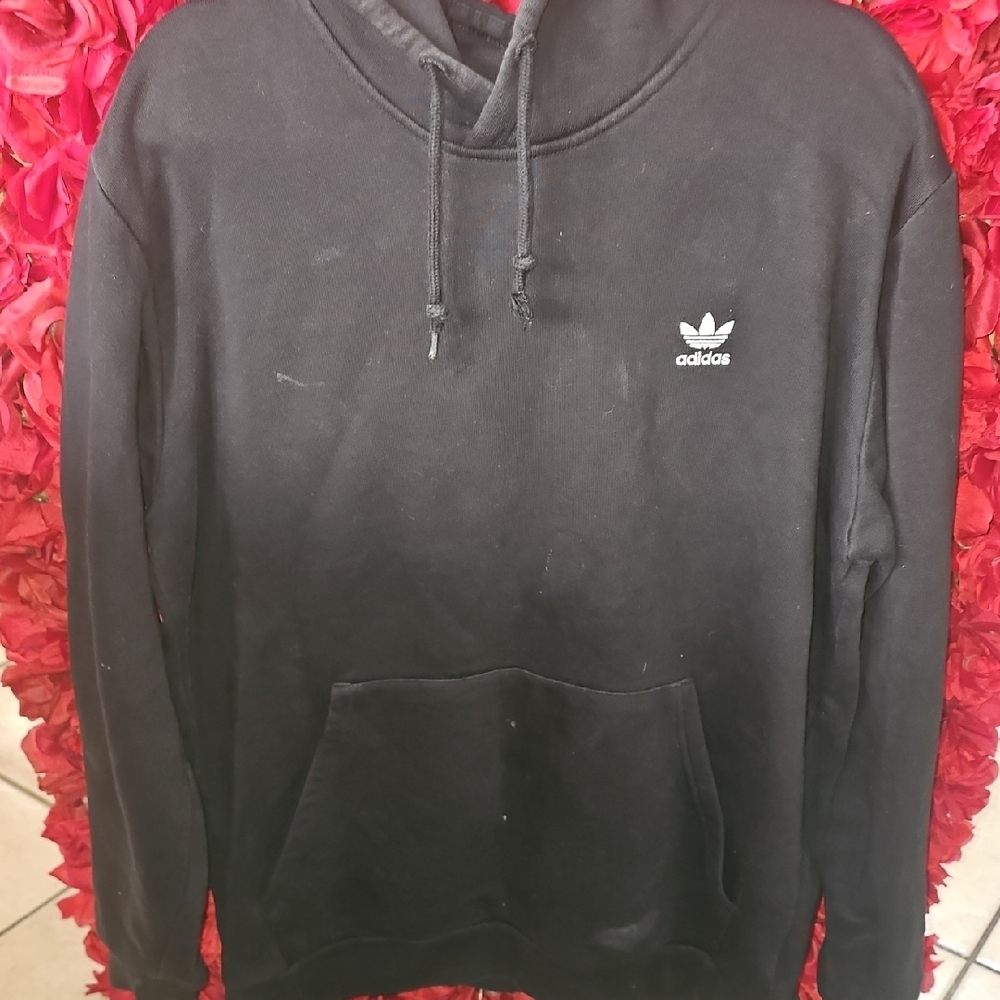 Adidas Men's Black Hoodie with Logo Size XLarge